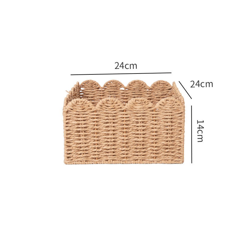 Kitbabad Rattan-Style Paper Rope Desktop Storage Basket – product image 2