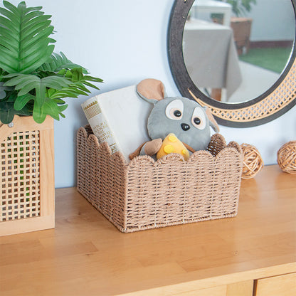 Kitbabad Rattan-Style Paper Rope Desktop Storage Basket – product image 1