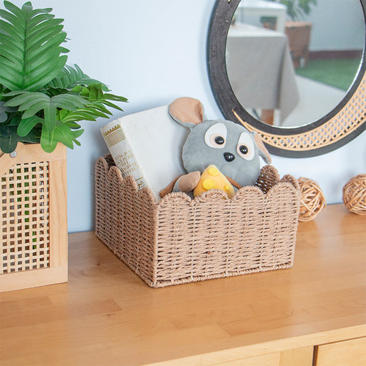 Kitbabad Rattan-Style Paper Rope Desktop Storage Basket – product image 1